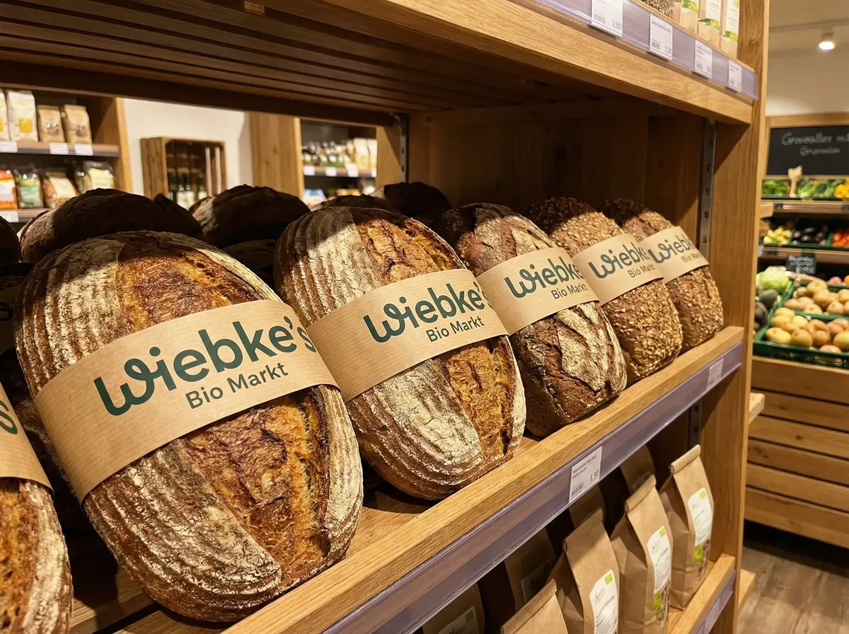 Wiebke's Bio Markt — Brotbanderolen im Regal